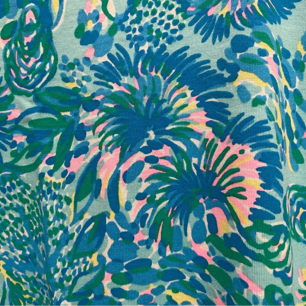 NWT Lilly Pulitzer Etta V-Neck Dress Surf Blue Coral Of The Story Size Small - Picture 7 of 8